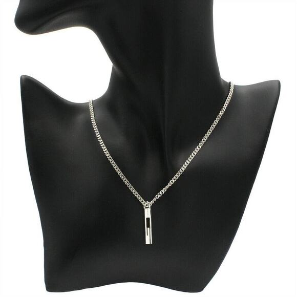 Authentic GUCCI 925 Sterling Silver G Logo Charm Pendant Necklace – 18.5" - Picture 3 of 9